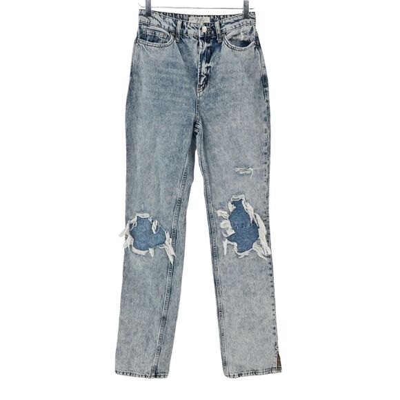 FREE PEOPLE Jeans Womens Size 26 My Own Lace Distressed‎ Acid Wash We The Free - Picture 1 of 12